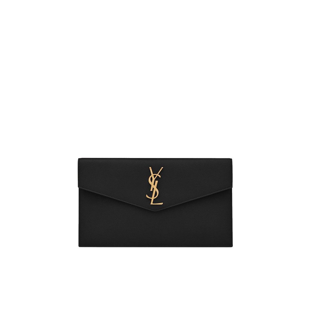 Saint Laurent Schwarze Leder-Clutch