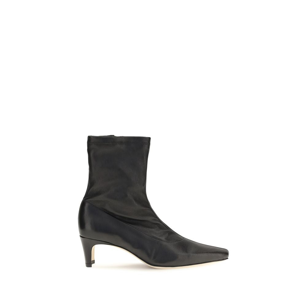 Staud Schwarze Ankle Boots aus Kalbsleder Bos Taurus