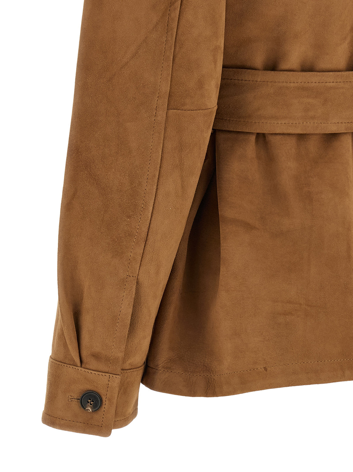 Max Mara Braune Lammlederjacke