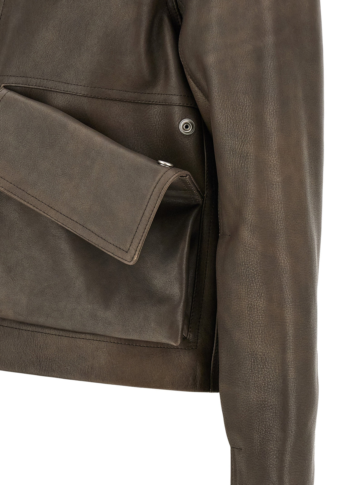 Rick Owens Braune Kalbslederjacke