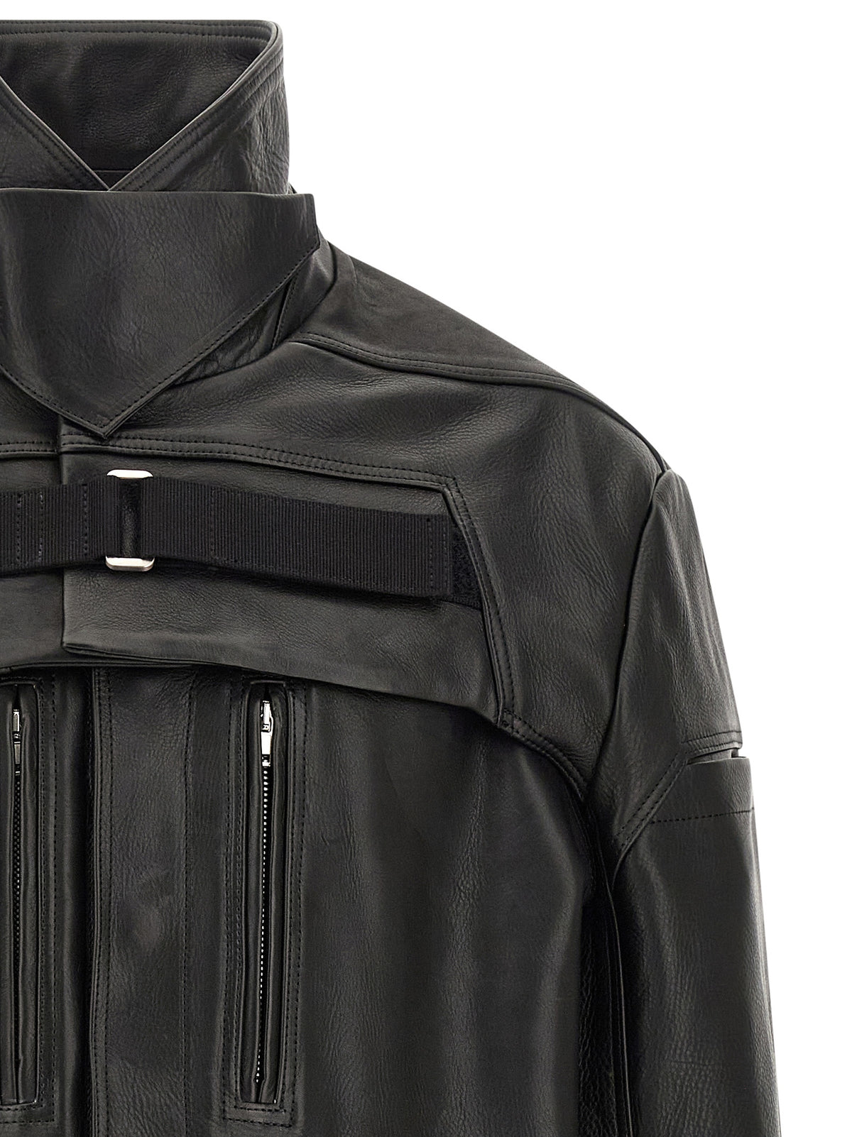 Rick Owens Schwarze Lederjacke aus Kalbsleder