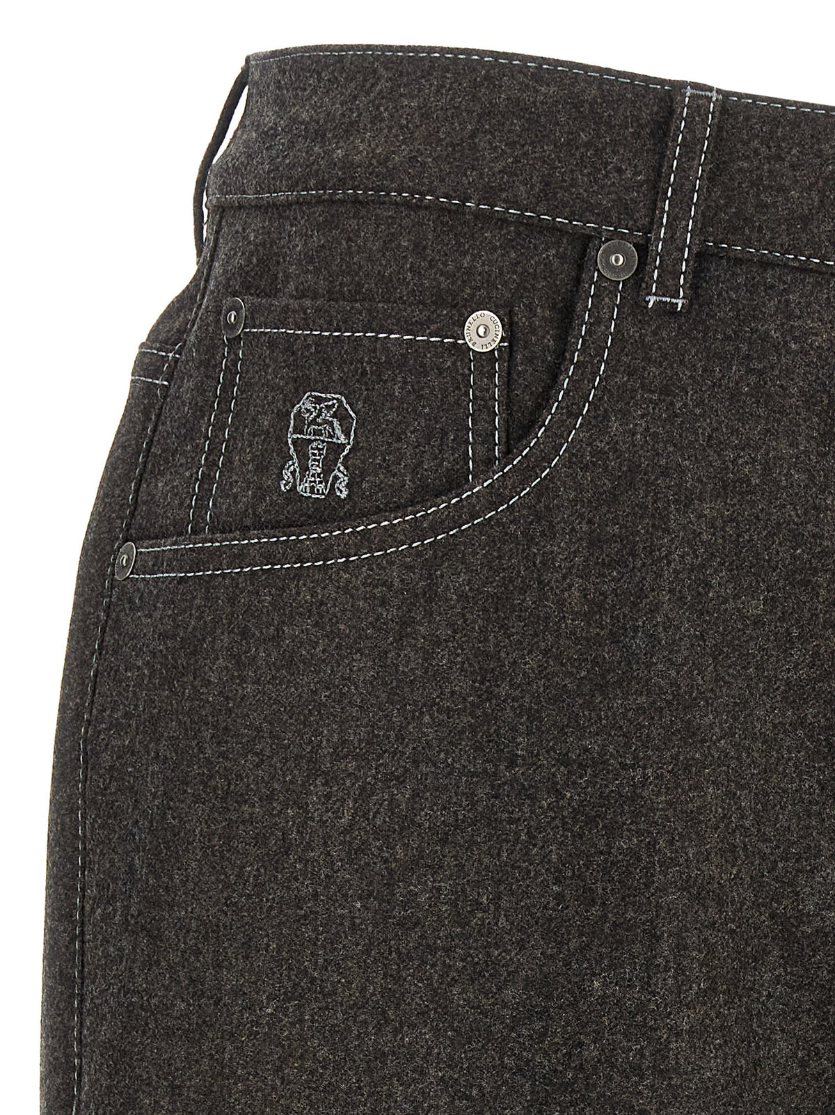 Brunello Cucinelli Graue Hose aus reiner Schurwolle