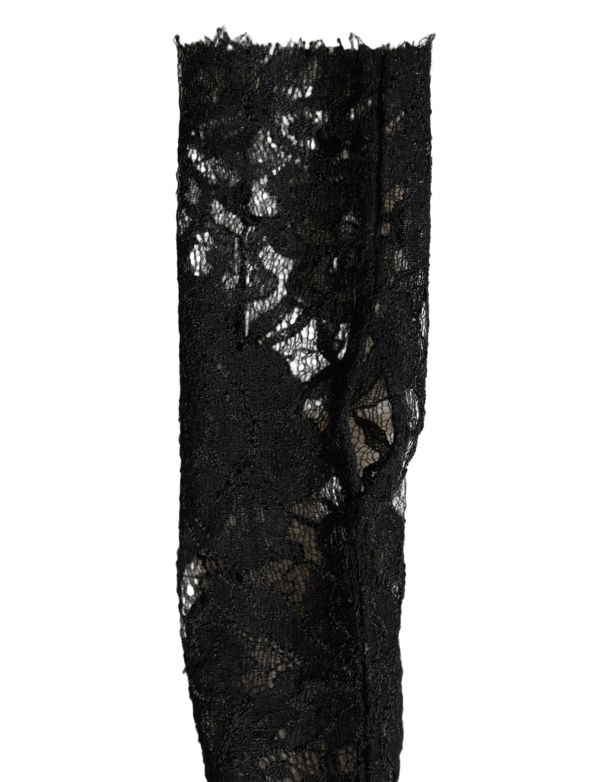 Dolce & Gabbana Armstulpen aus schwarzem Nylon mit floraler Spitze