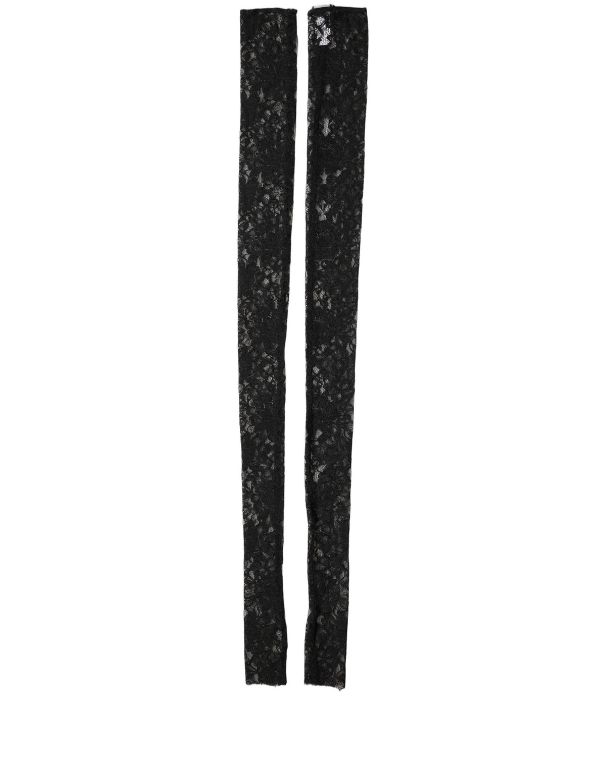 Dolce & Gabbana Armstulpen aus schwarzem Nylon mit floraler Spitze