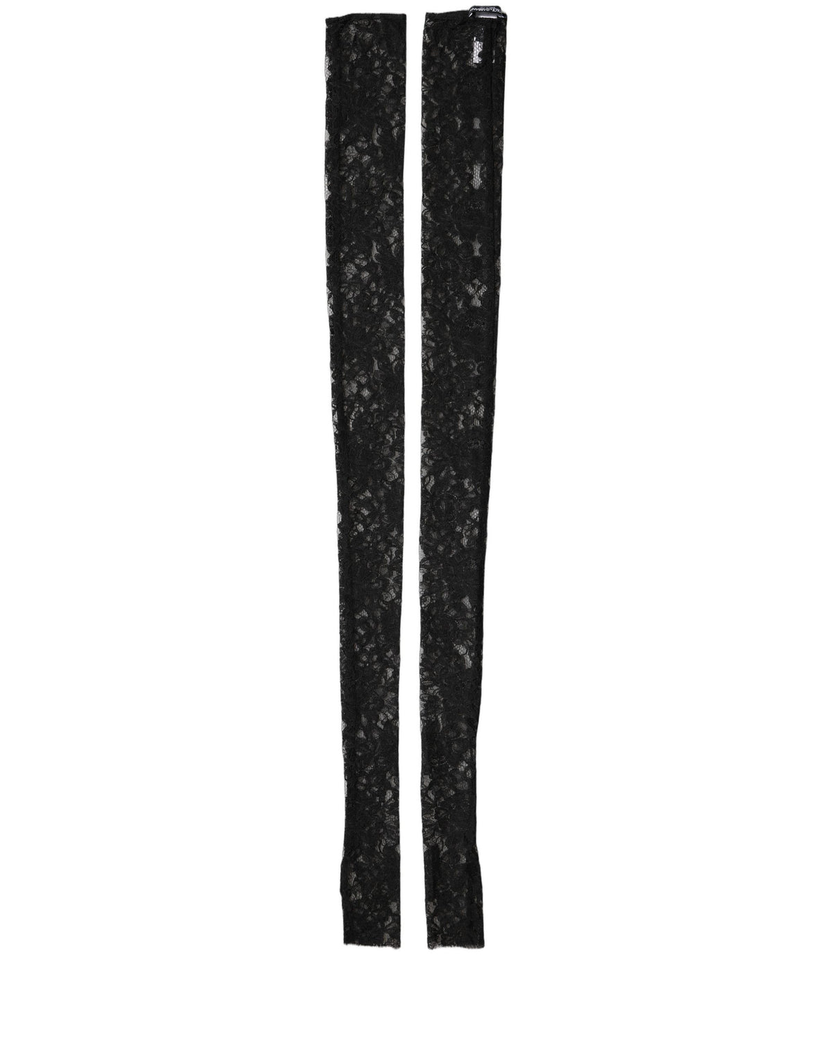 Dolce & Gabbana Armstulpen aus schwarzem Nylon mit floraler Spitze