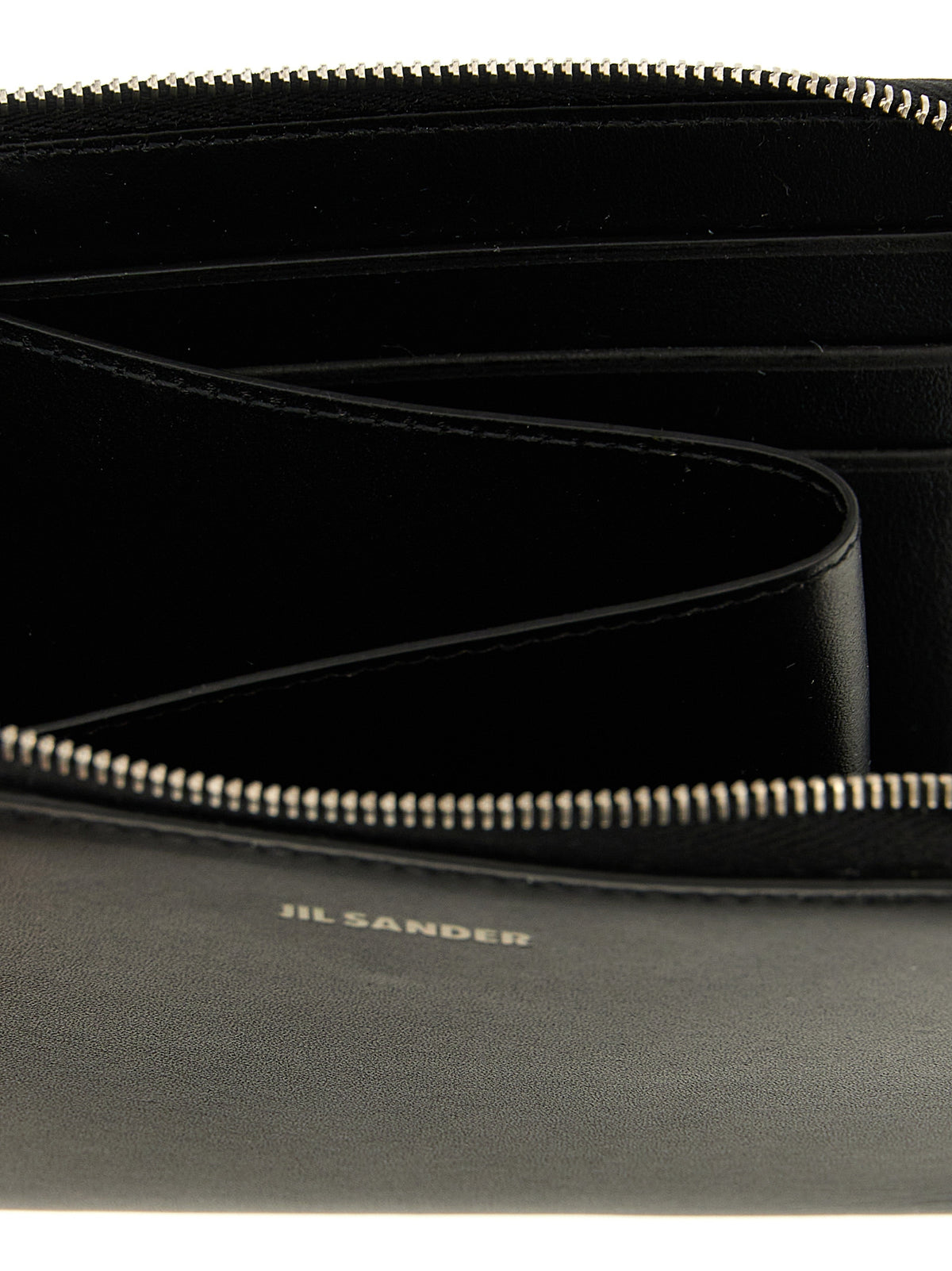 Jil Sander Schwarzes Kalbsleder Portemonnaie