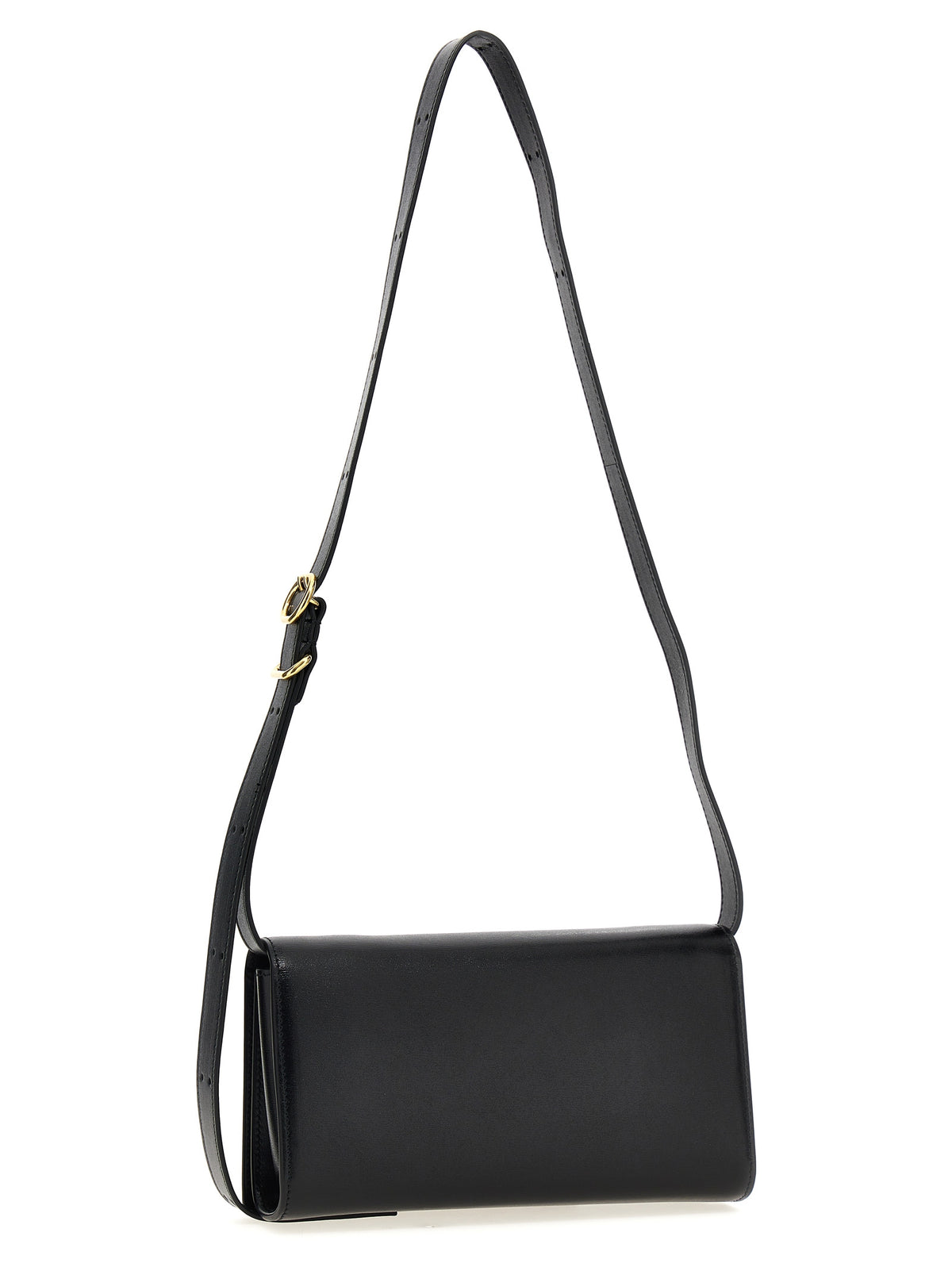 Jil Sander Schwarze Leder Umhängetasche