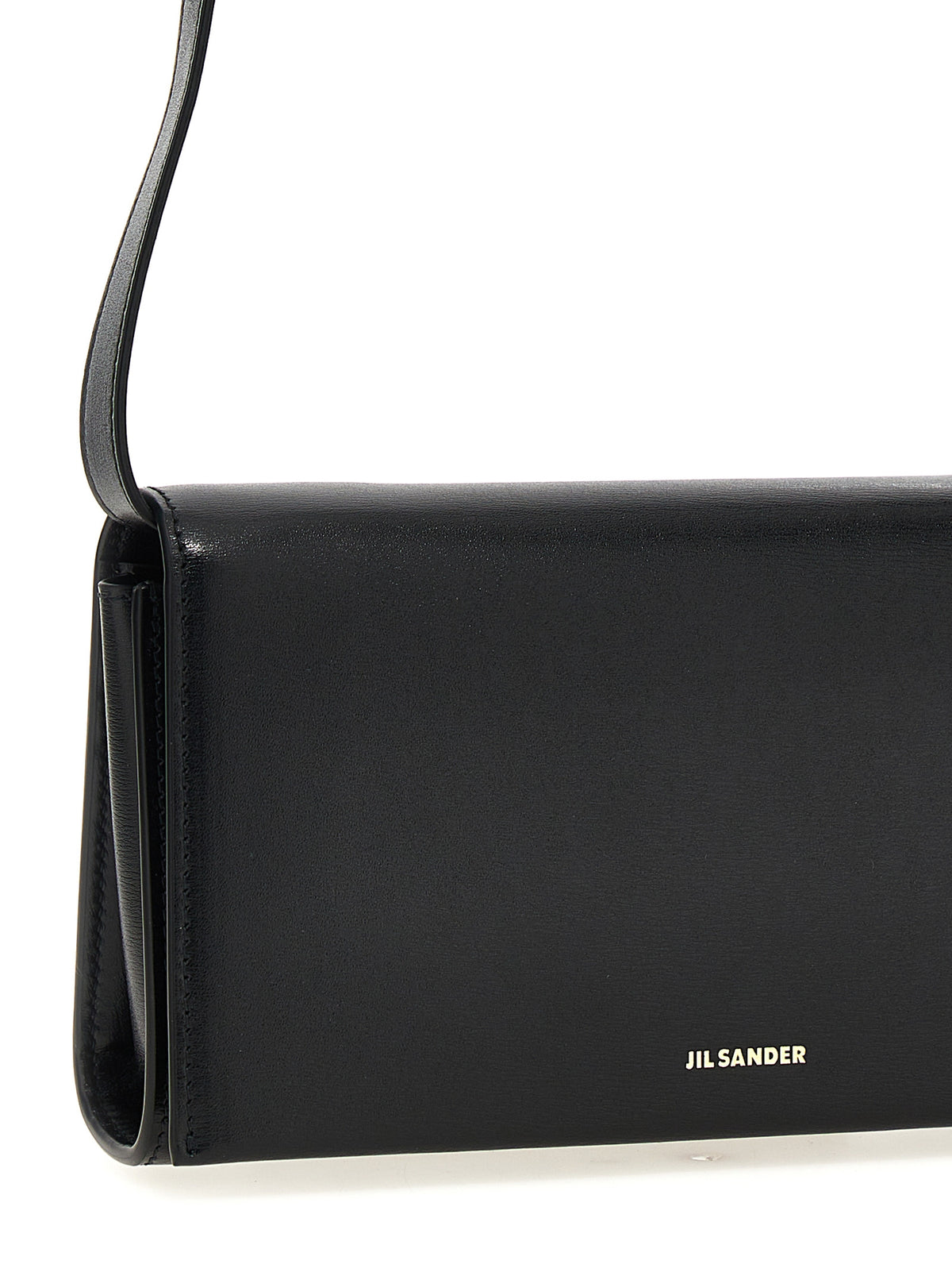 Jil Sander Schwarze Leder Umhängetasche