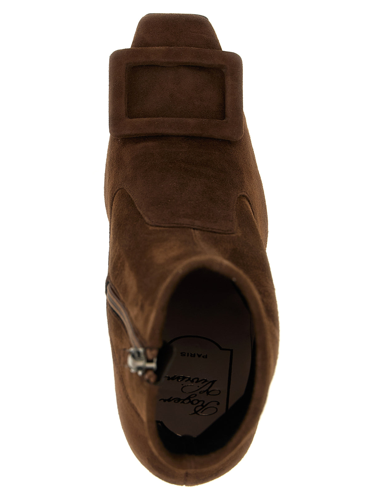 Roger Vivier Braune Stiefeletten aus Ziegenleder