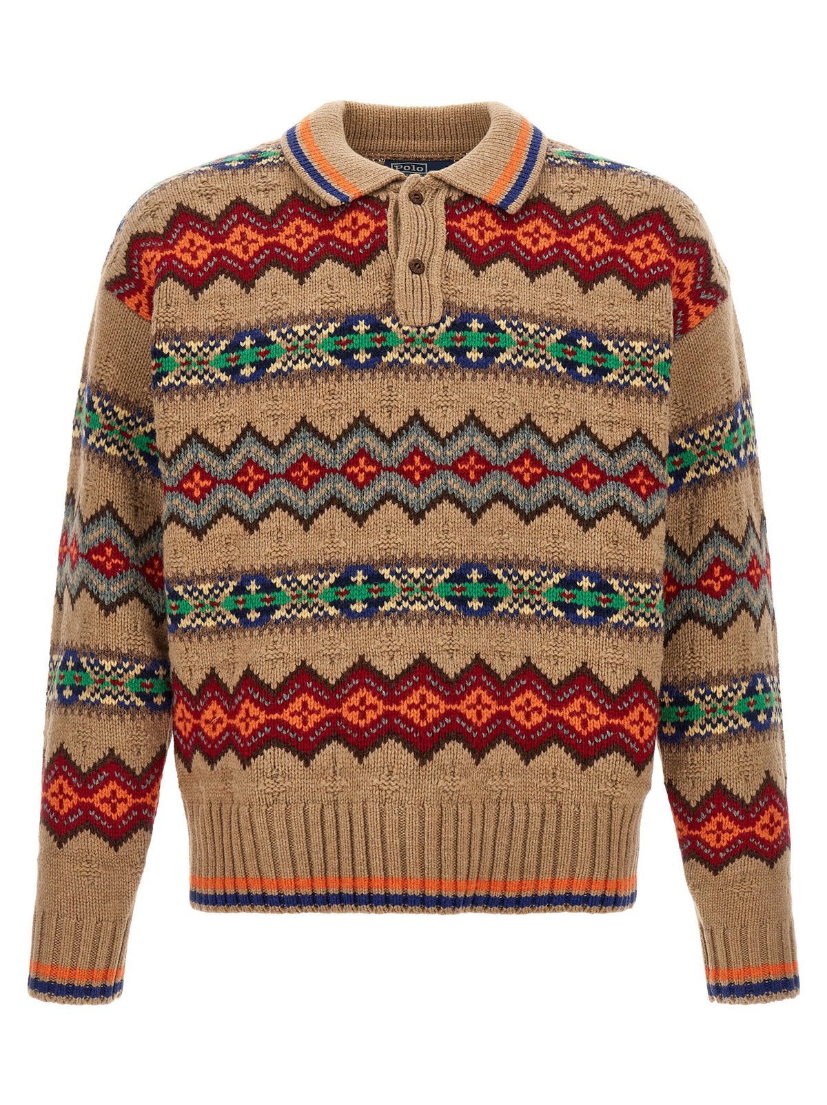 Polo Ralph Lauren Mehrfarbige Wollstrickjacke