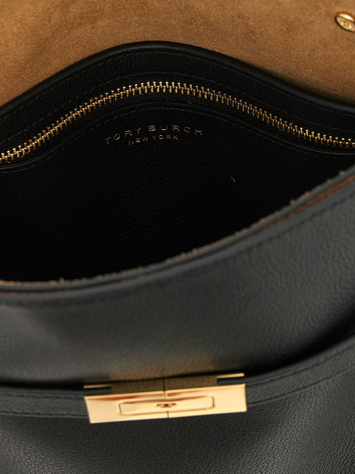 Tory Burch Schwarze Lammleder Umhängetasche