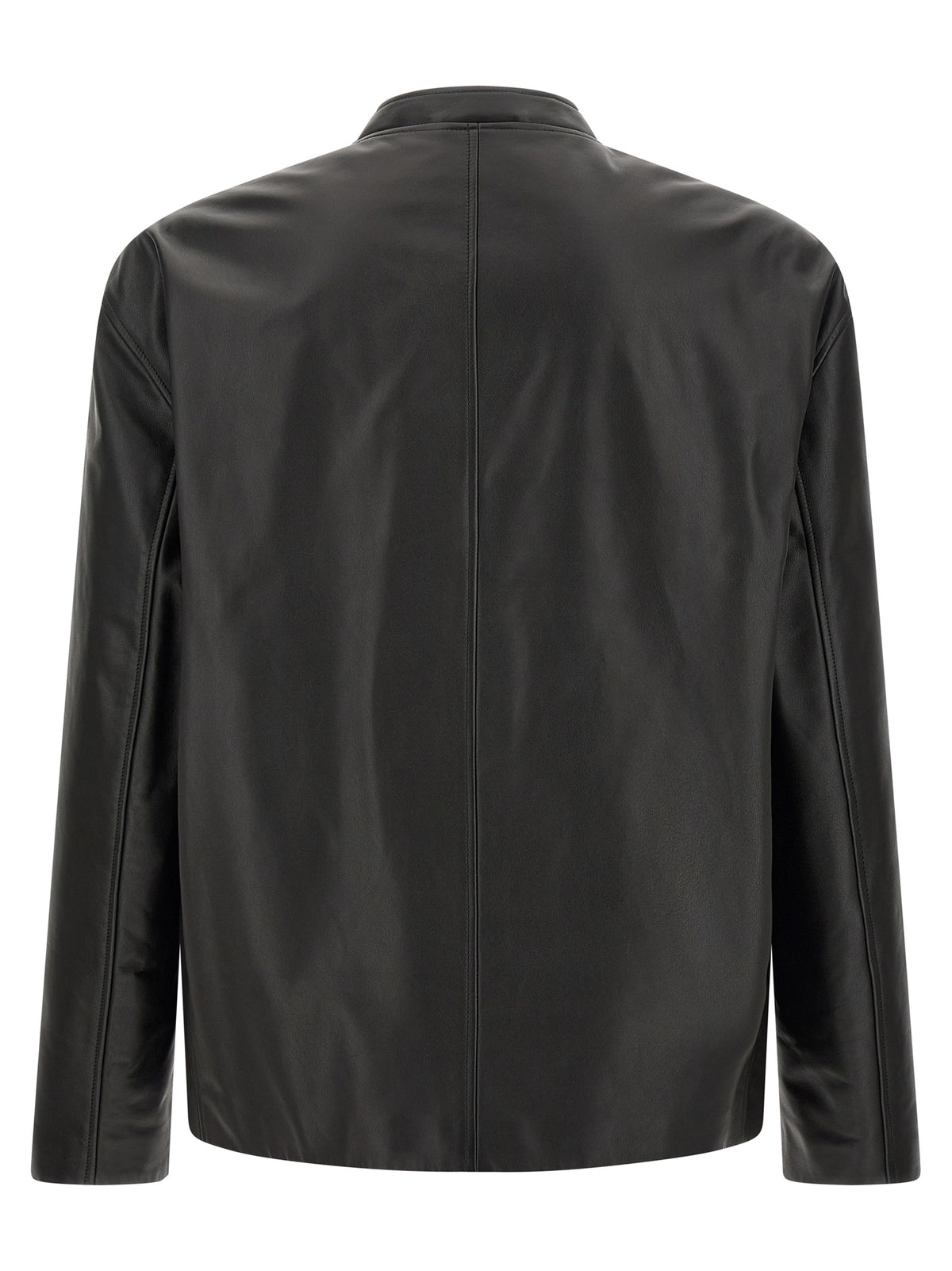 Jil Sander Schwarze Lederjacke aus Kalbsleder