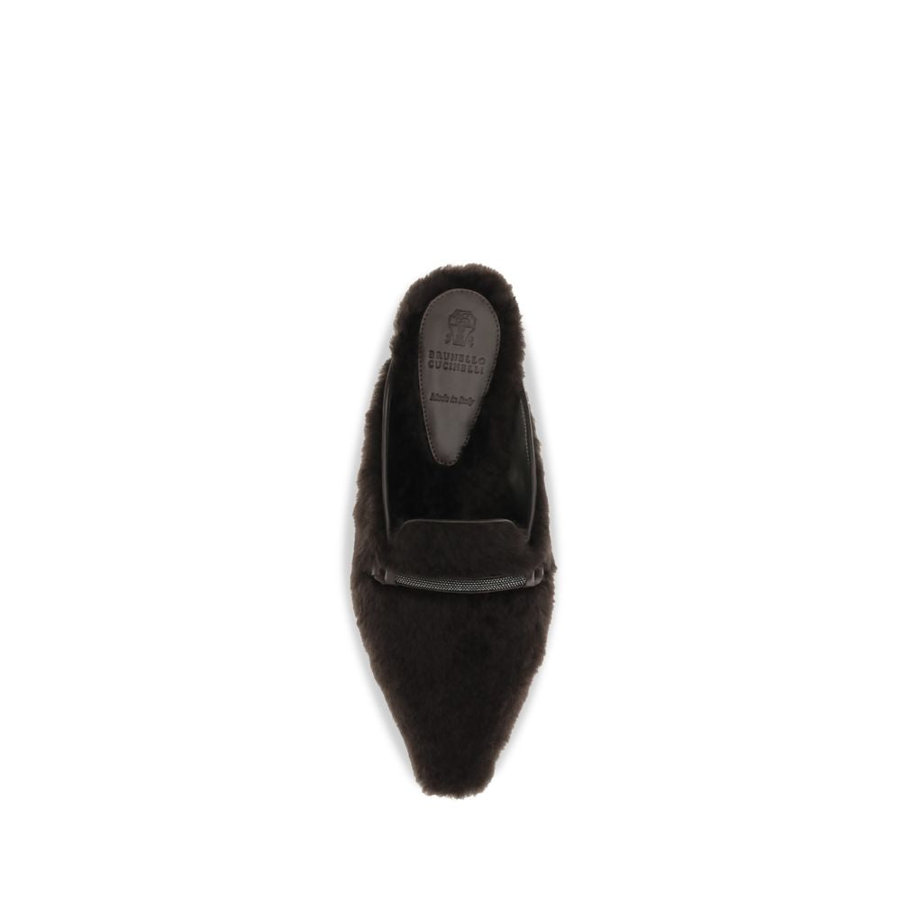 Brunello Cucinelli Ballerinas aus braunem Fell