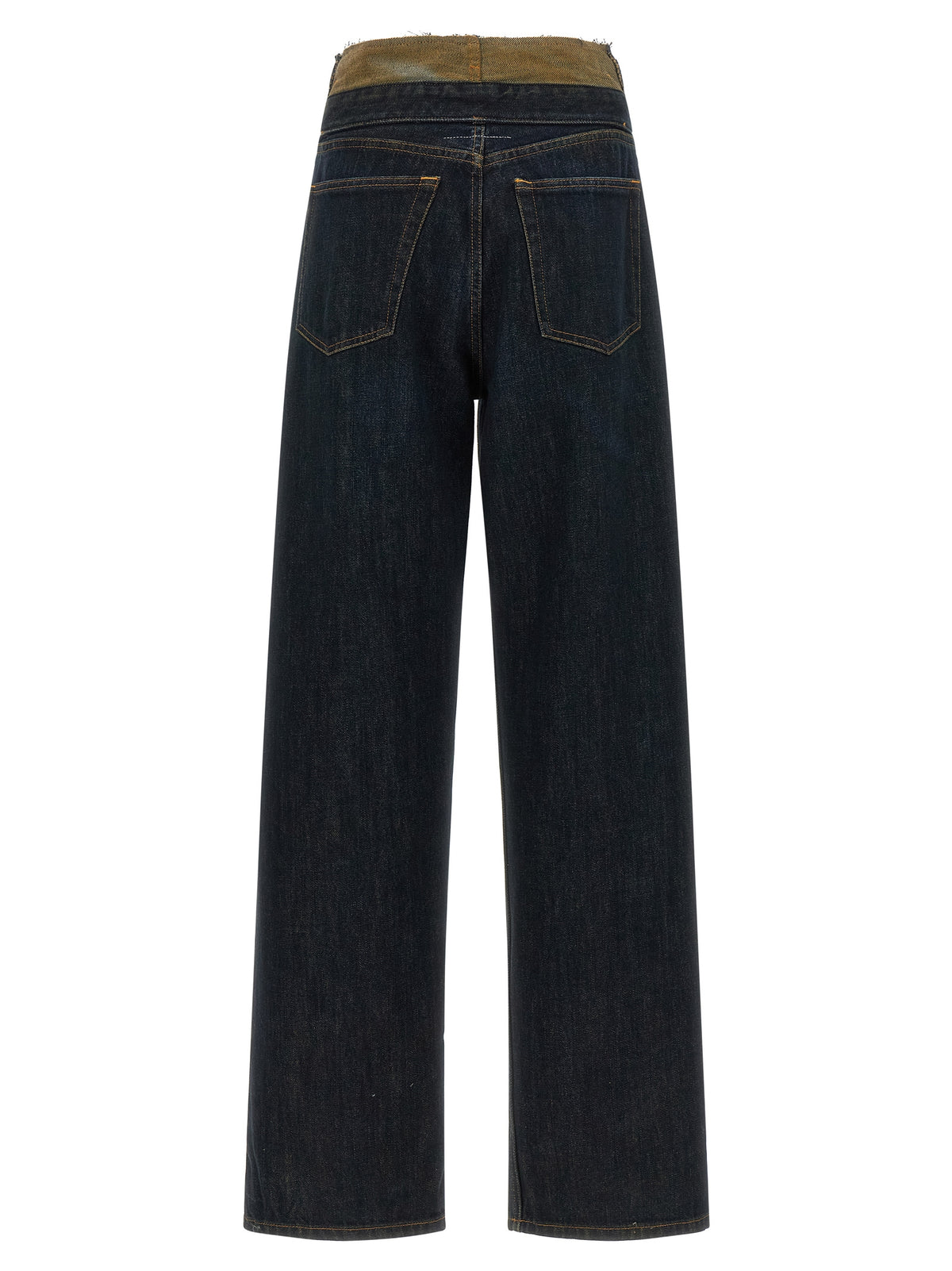MM6 Maison Margiela Blaue High-Waist Jeans aus Baumwolle