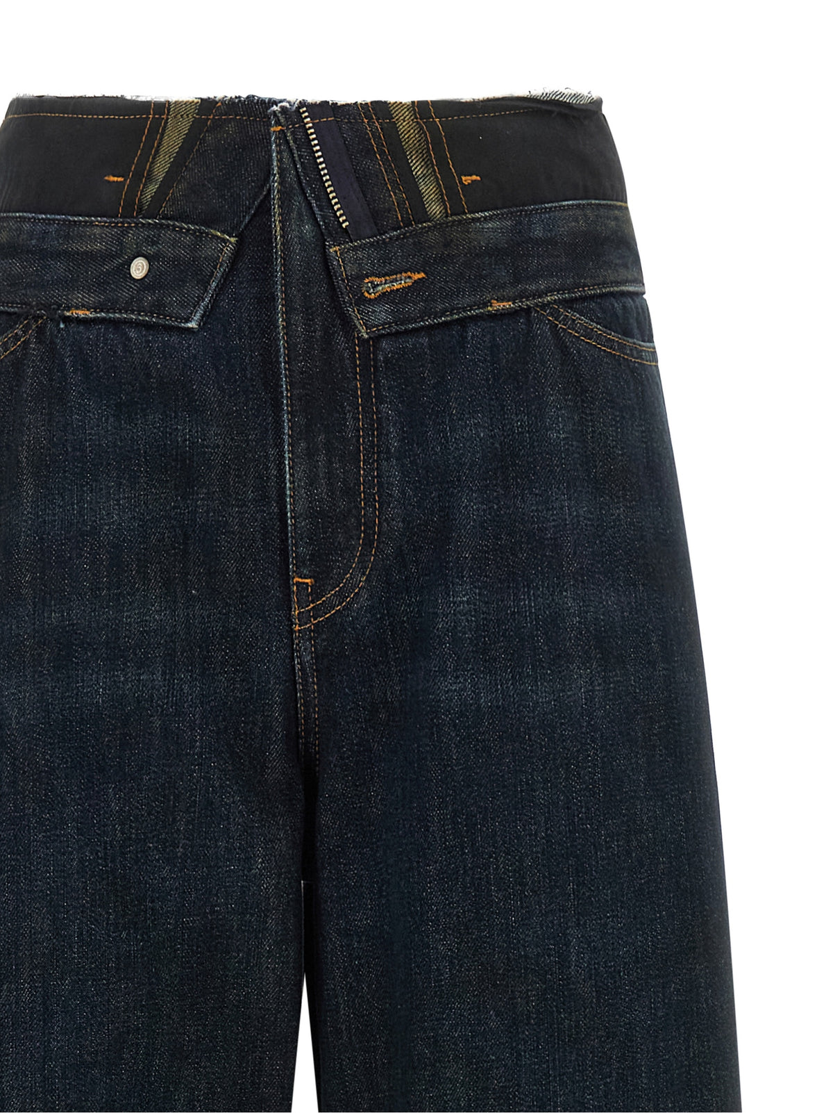 MM6 Maison Margiela Blaue High-Waist Jeans aus Baumwolle