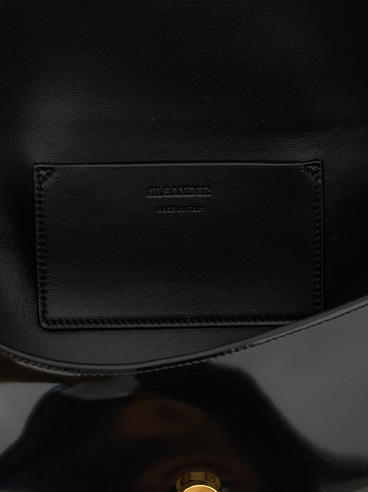 Jil Sander Schwarze Kalbsleder-Schultertasche