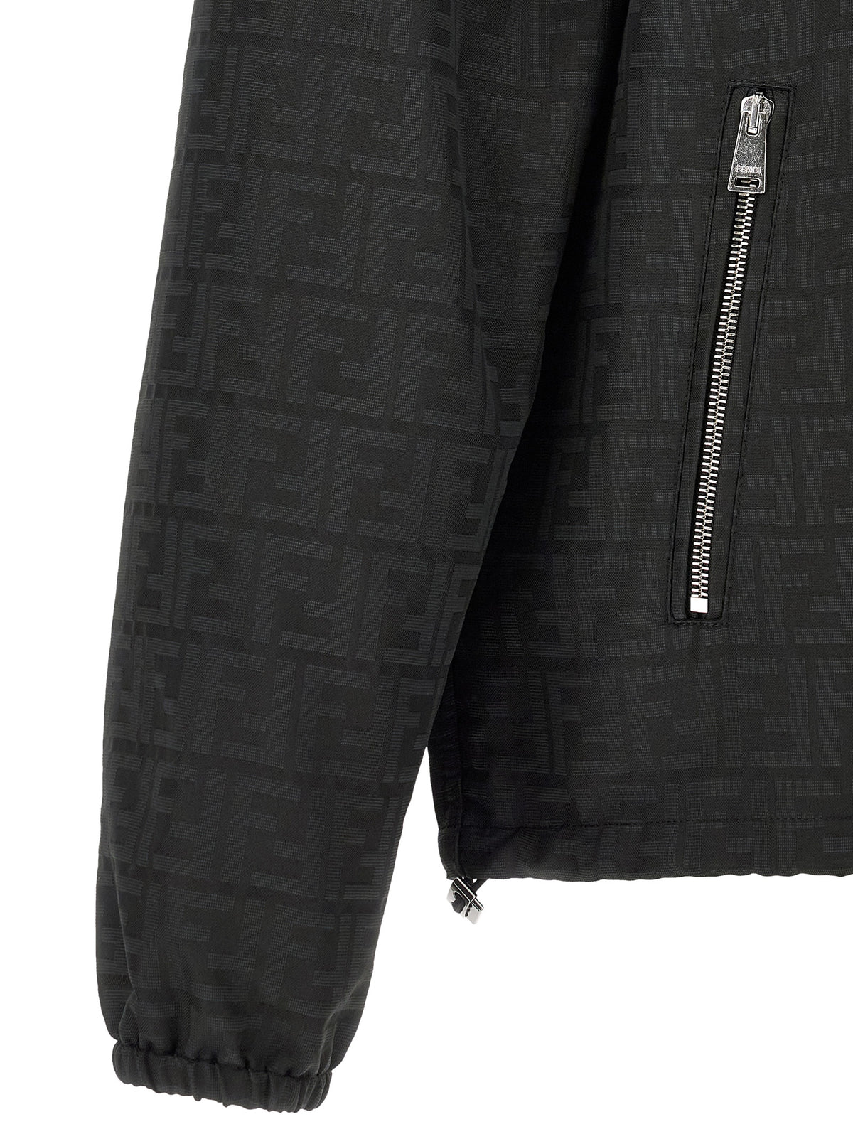 Fendi Schwarze Shell-Jacke aus Polyester