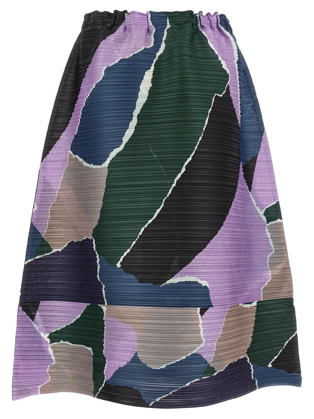 PLEATS PLEASE ISSEY MIYAKE Mehrfarbiger Polyester-Maxirock