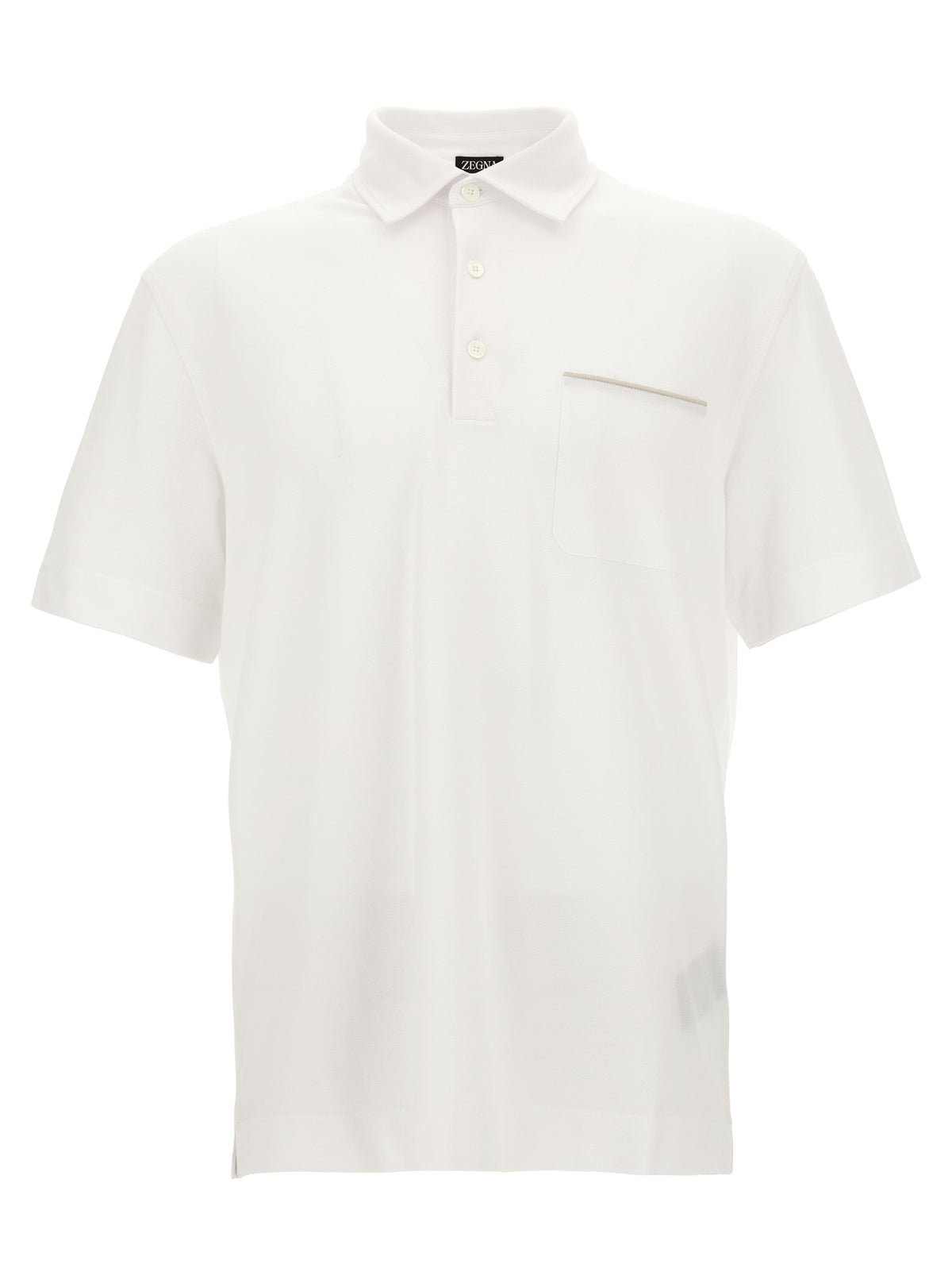 ZEGNA Weißes Poloshirt aus Baumwolle