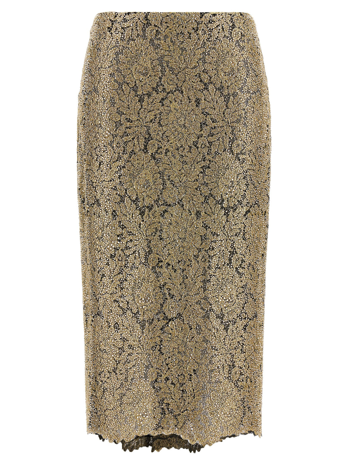 Ermanno Scervino Midi-Rock aus Gold-Polyester
