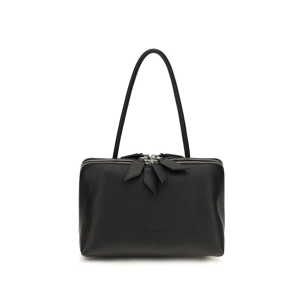 The Attico Schwarze Bos Taurus Kalbsleder Schultertasche