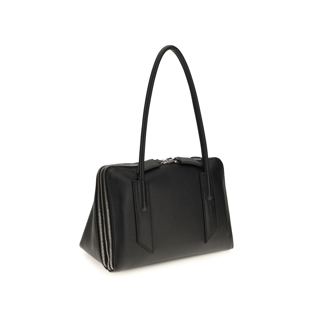 The Attico Schwarze Bos Taurus Kalbsleder Schultertasche