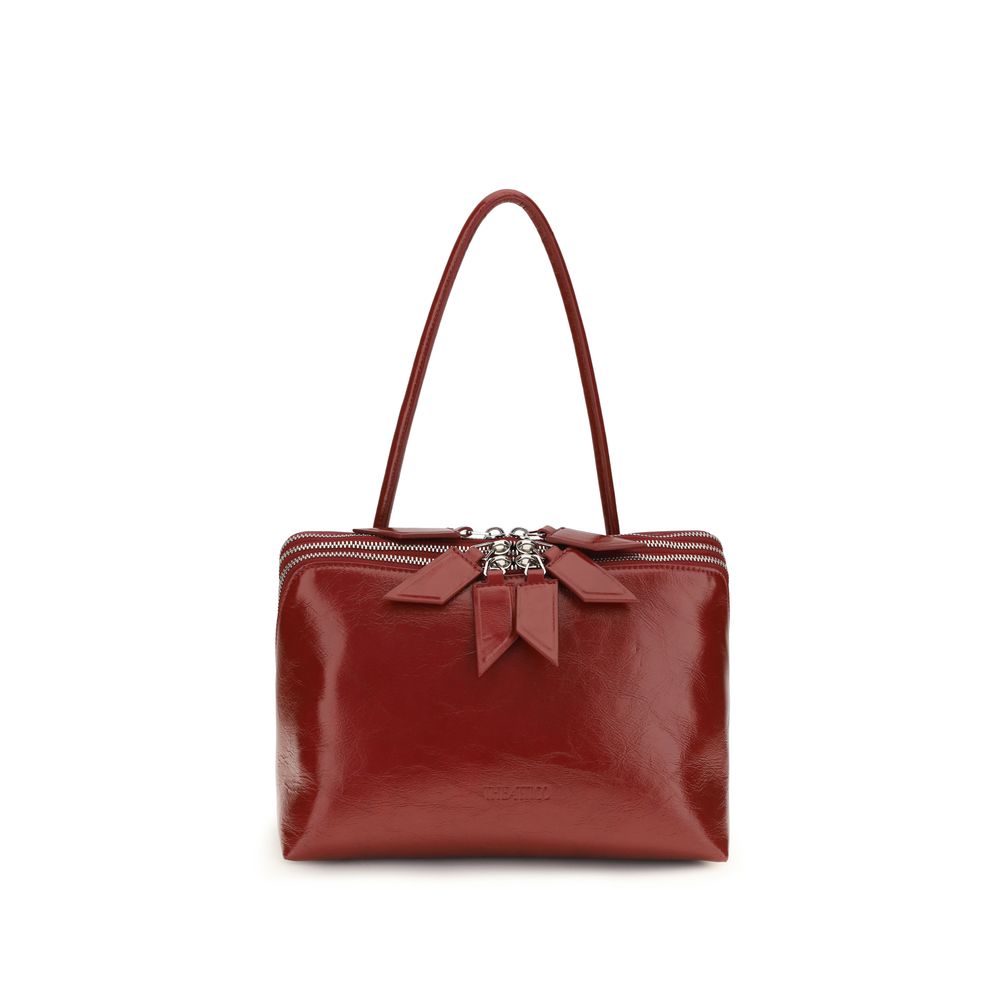 The Attico Schultertasche aus rotem Kalbsleder Bos Taurus