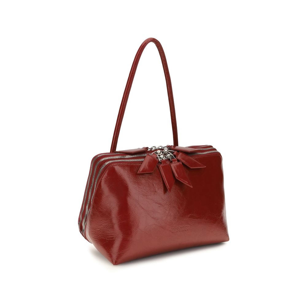 The Attico Schultertasche aus rotem Kalbsleder Bos Taurus
