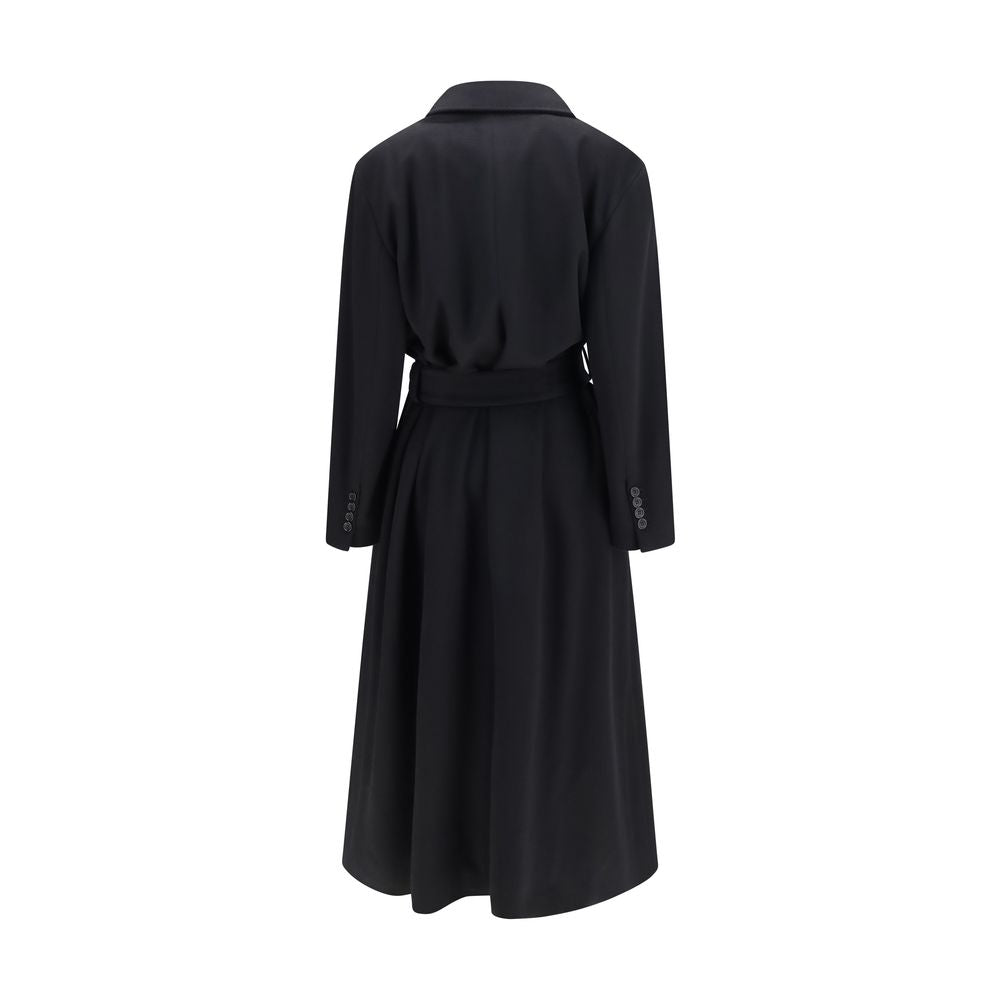 Dolce & Gabbana Schwarzer Wollmantel Oves Aries