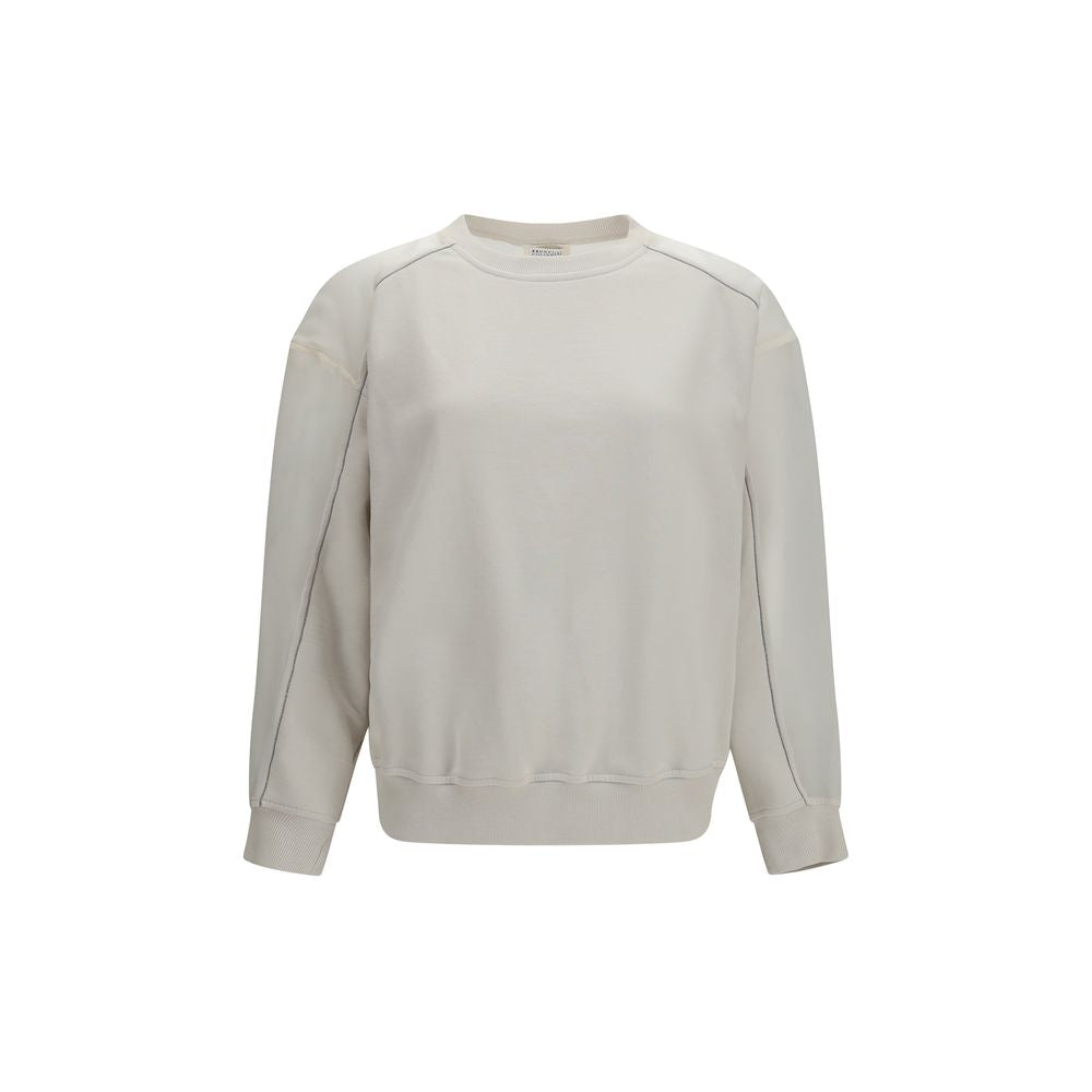 Brunello Cucinelli Weißes Baumwoll-Sweatshirt