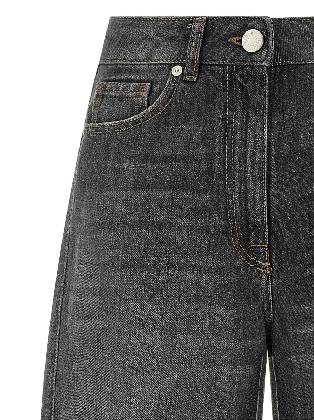Peserico Graue High-Waist-Jeans aus Baumwolle