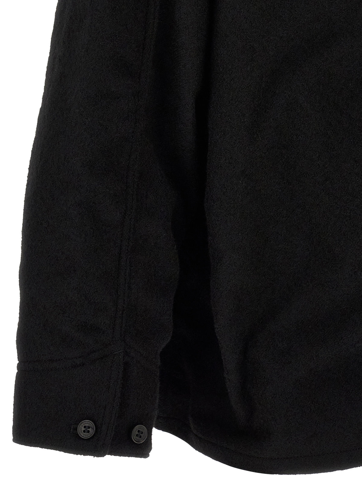 Comme Des Garçons Schwarze Wolljacke in voller Länge