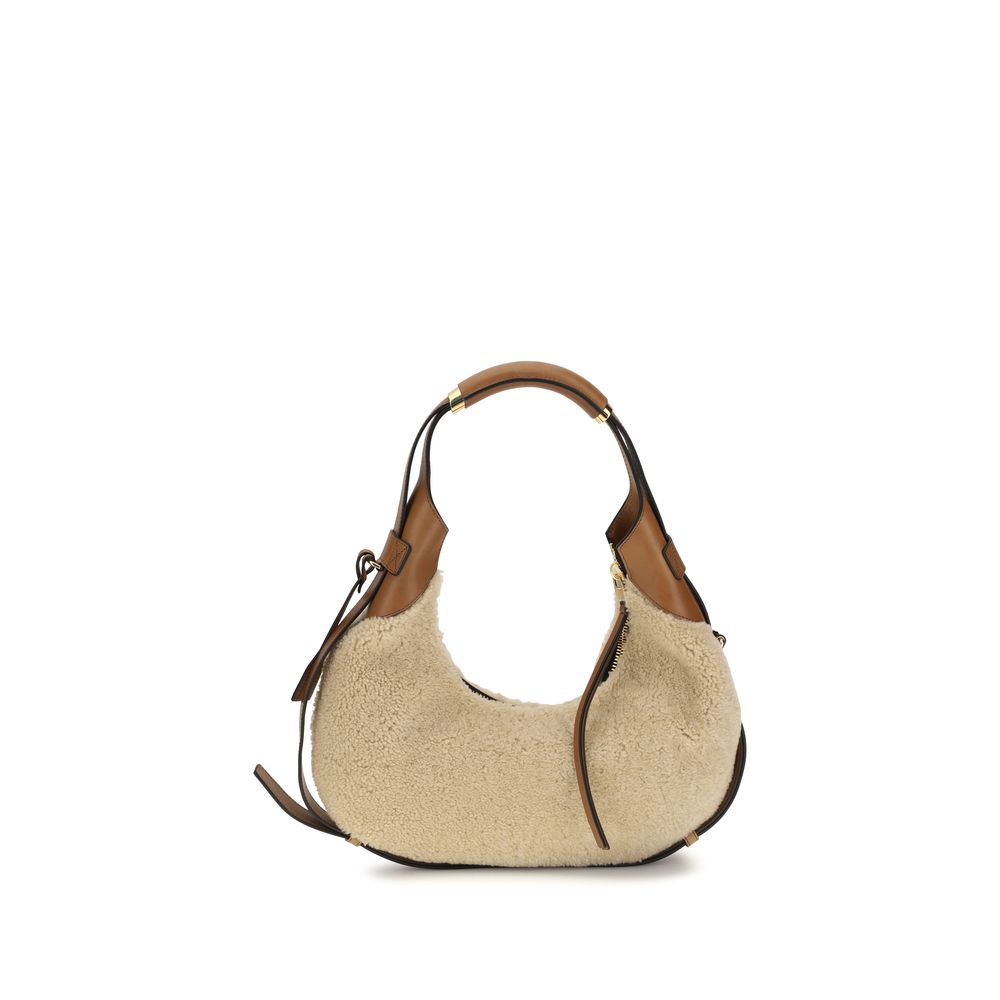 Moschino Beige Lammleder Schultertasche