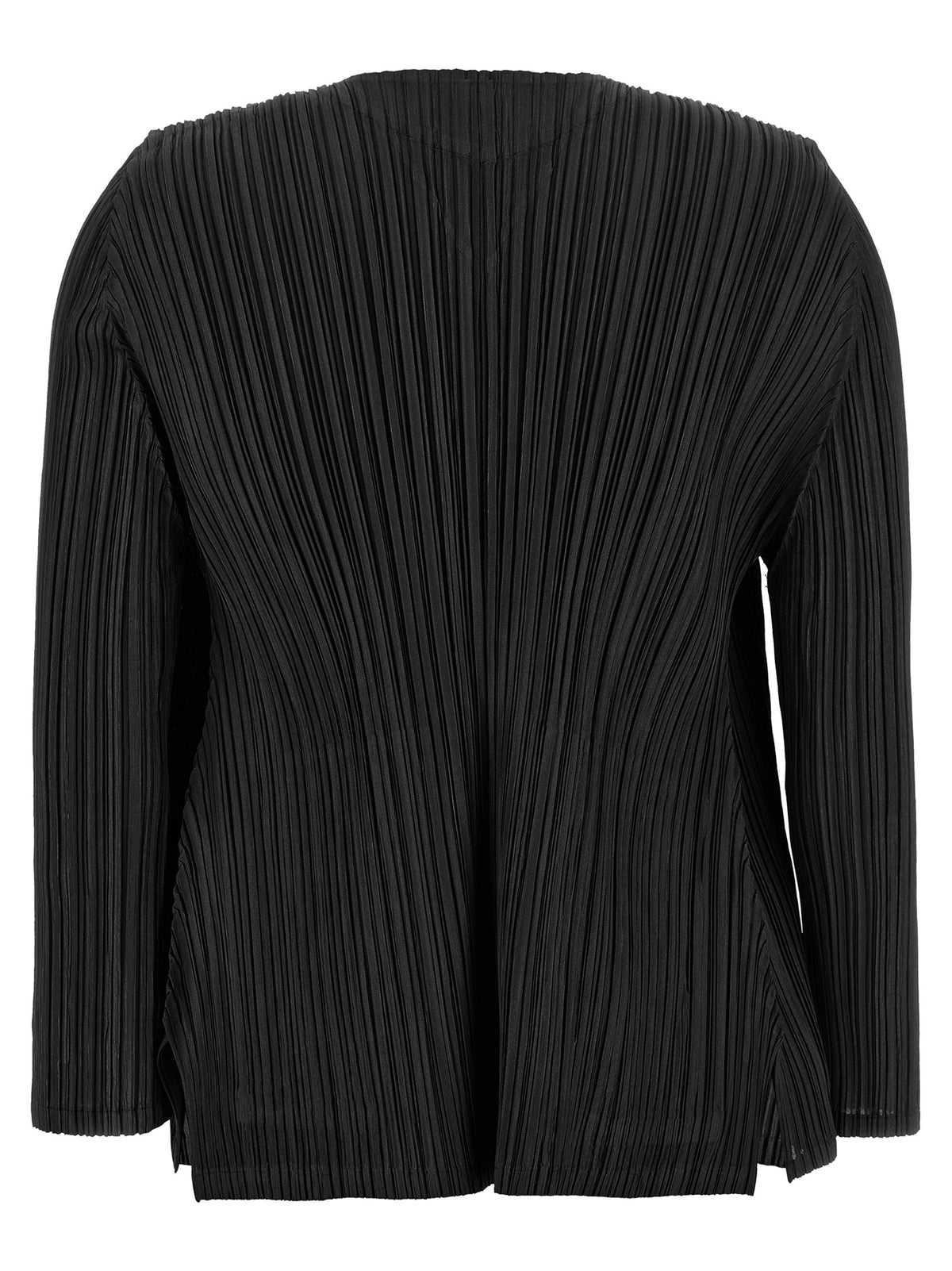 PLEATS PLEASE ISSEY MIYAKE Schwarzer Cardigan aus Polyester