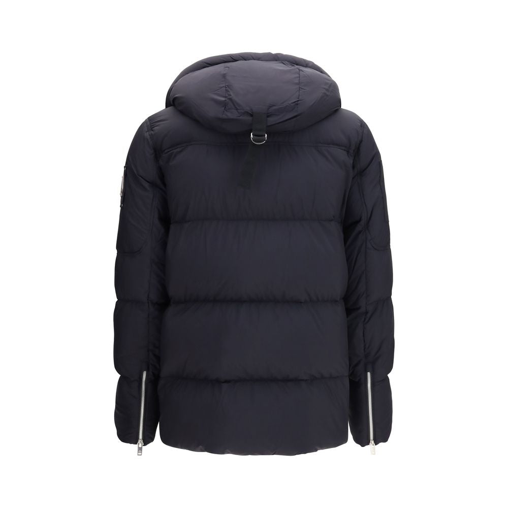 Moose Knuckles Schwarze Nylon-Jacke in voller Länge