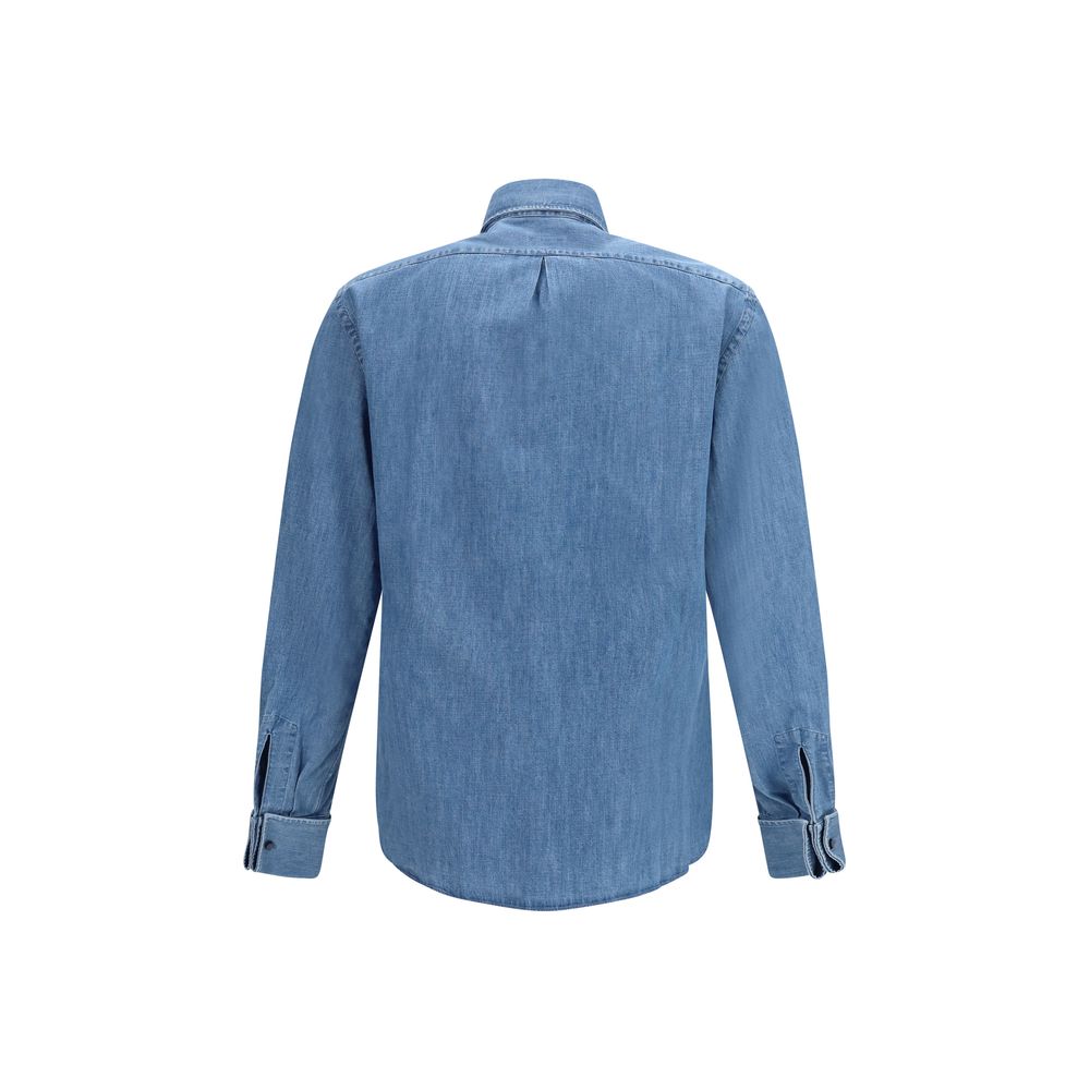 Brunello Cucinelli Blaues Denim-Hemd