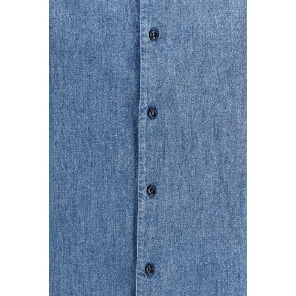 Brunello Cucinelli Blaues Denim-Hemd