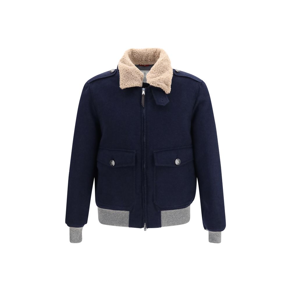 Brunello Cucinelli Blaue Kaschmir-Jacke in voller Länge