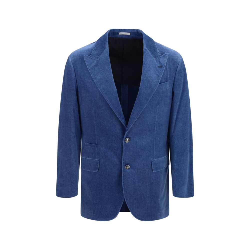 Brunello Cucinelli Blauer Baumwollblazer
