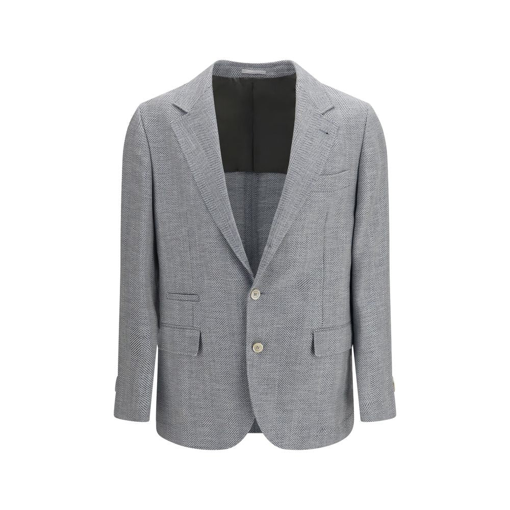 Brunello Cucinelli Grauer Woll-Oves Aries Blazer