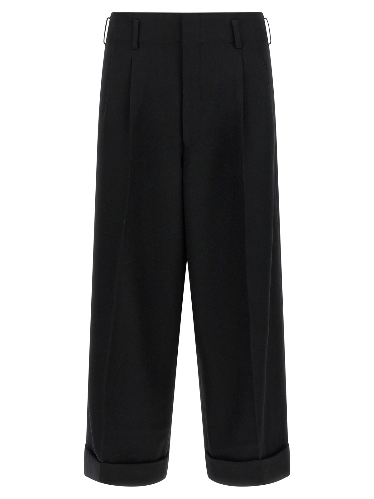 Comme Des Garçons Schwarze Cropped Hose aus Wolle