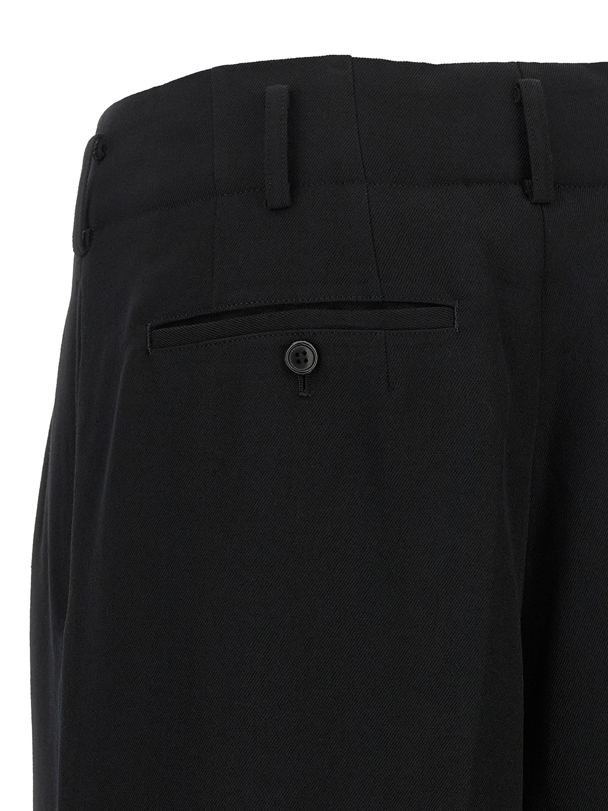 Comme Des Garçons Schwarze Cropped Hose aus Wolle