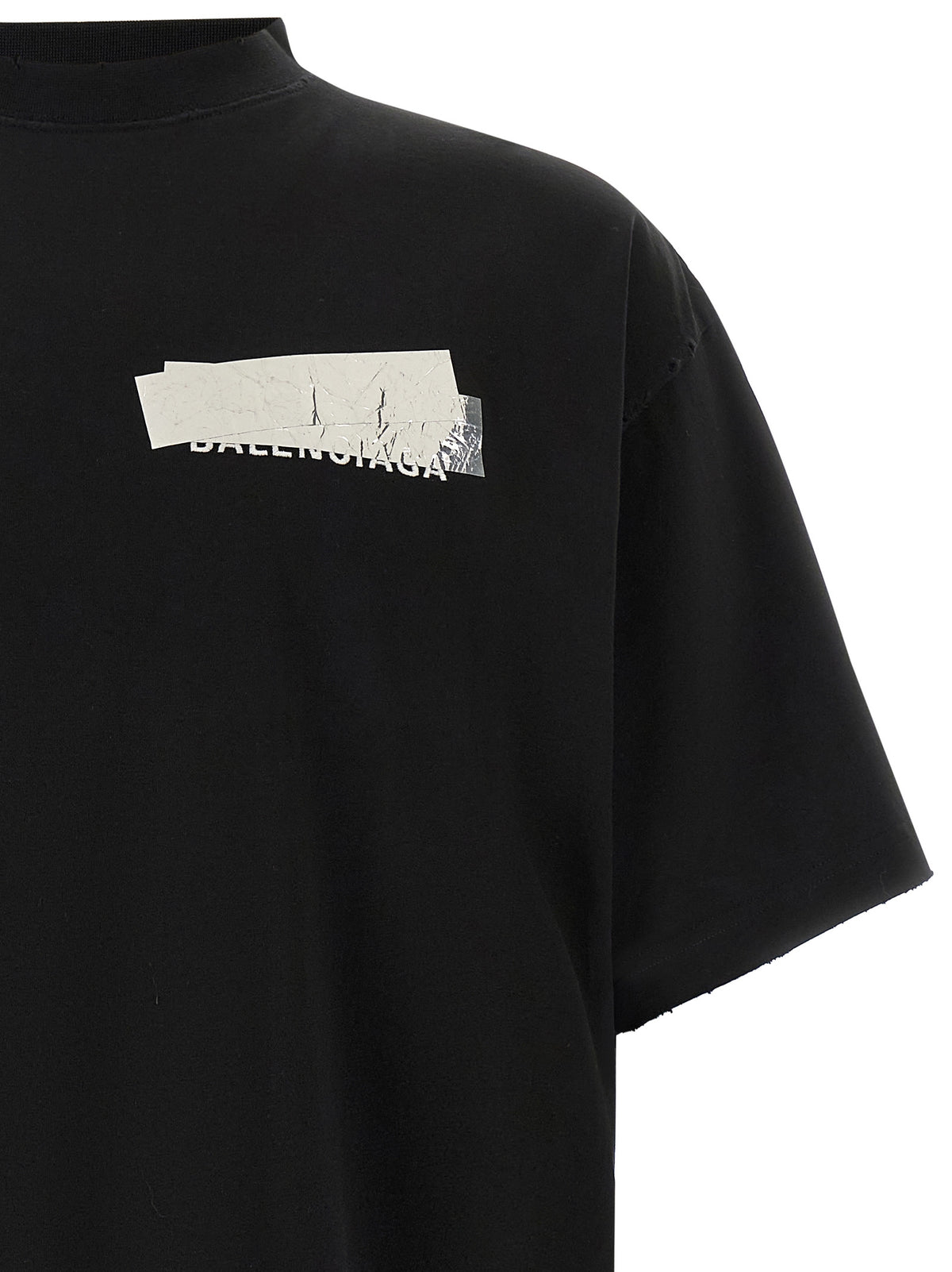 Balenciaga Schwarzes Baumwoll-T-Shirt