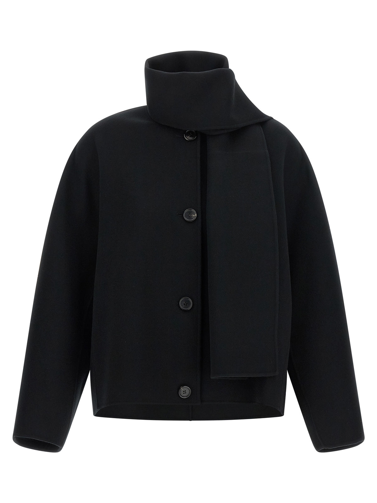 'S Max Mara Schwarze Wolljacke in voller Länge