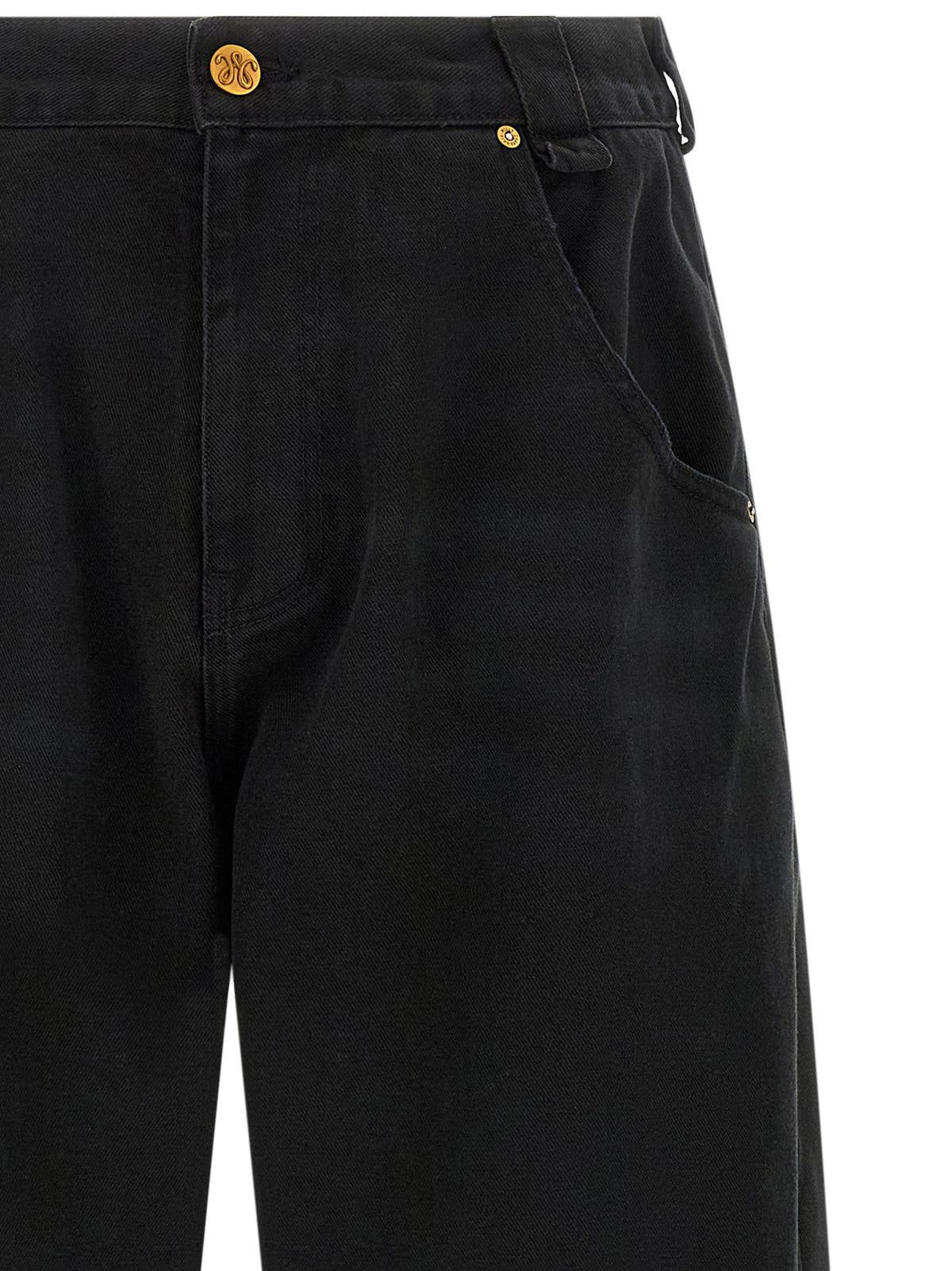 WILLY CHAVARRIA Schwarze Baumwolljeans im Relaxed Fit