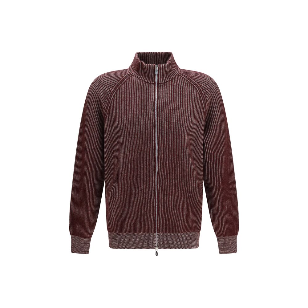 Brunello Cucinelli Kaschmir-Strickjacke in Bordeaux