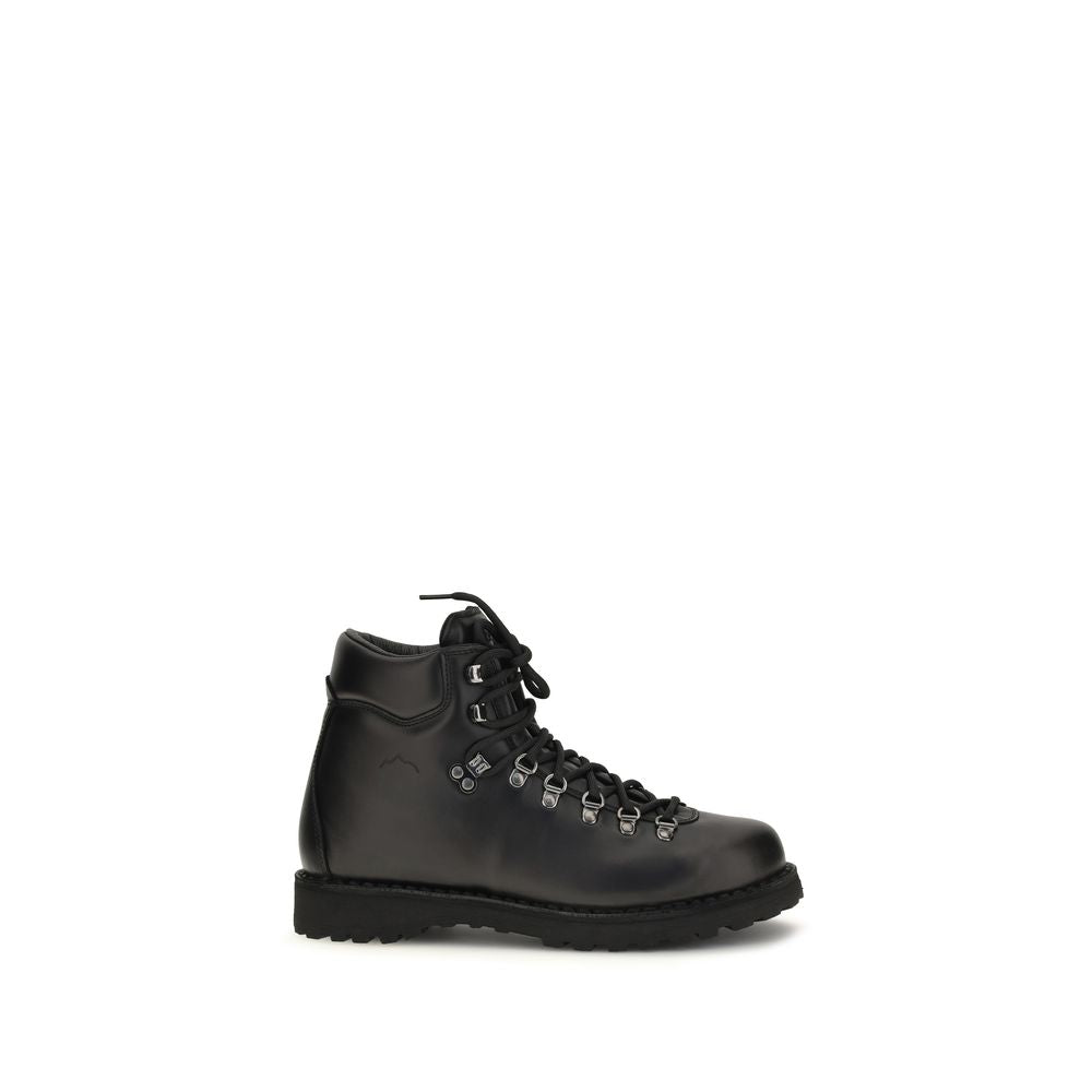 Diemme Schwarze Schnürstiefel aus Kalbsleder Bos Taurus