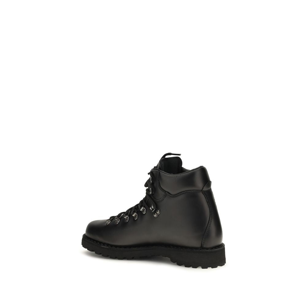 Diemme Schwarze Schnürstiefel aus Kalbsleder Bos Taurus