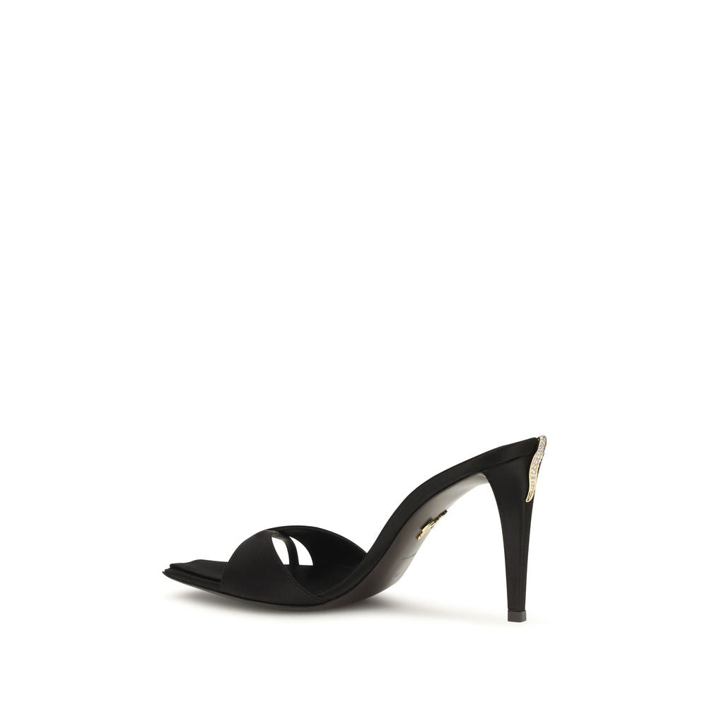 Giuseppe Zanotti Schwarze Sandalen mit Stilettoabsatz aus Viskose