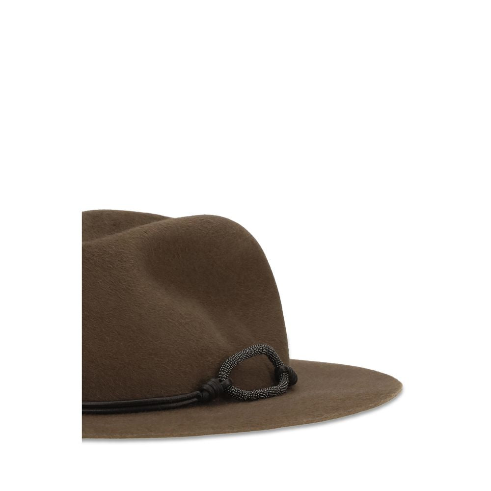Brunello Cucinelli Brauner Eco-Stoff-Fedora